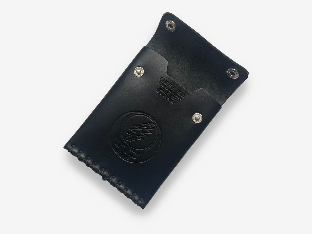 No. 092-GD Card Case with Snaps Stealie, Black