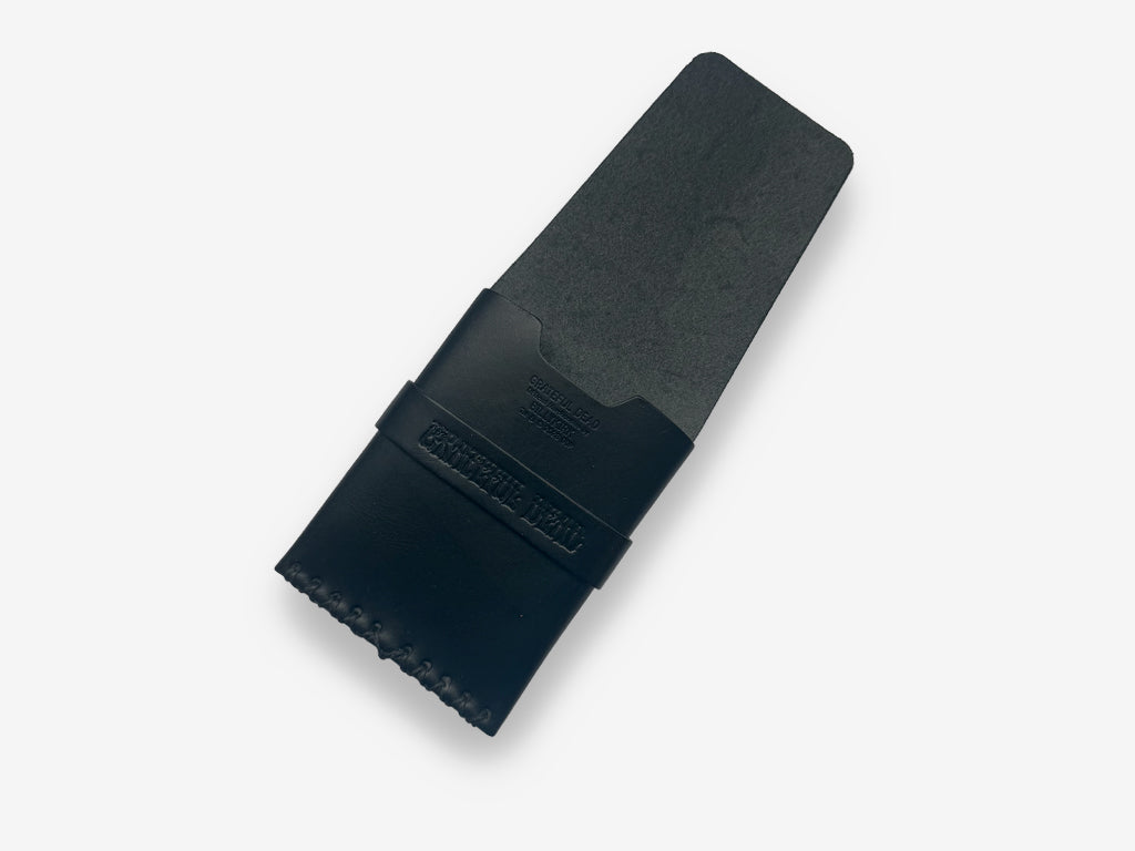 No. 155-GD Card Case with Flap, Black