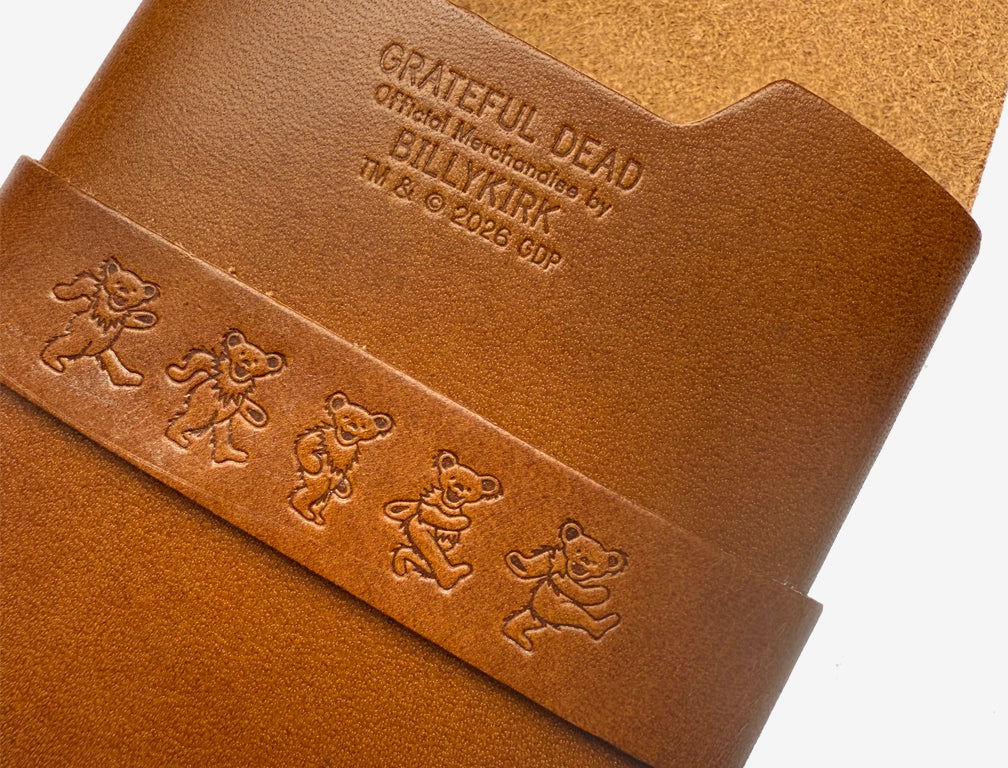 No. 155-GD Card Case with Flap Bears, Tan