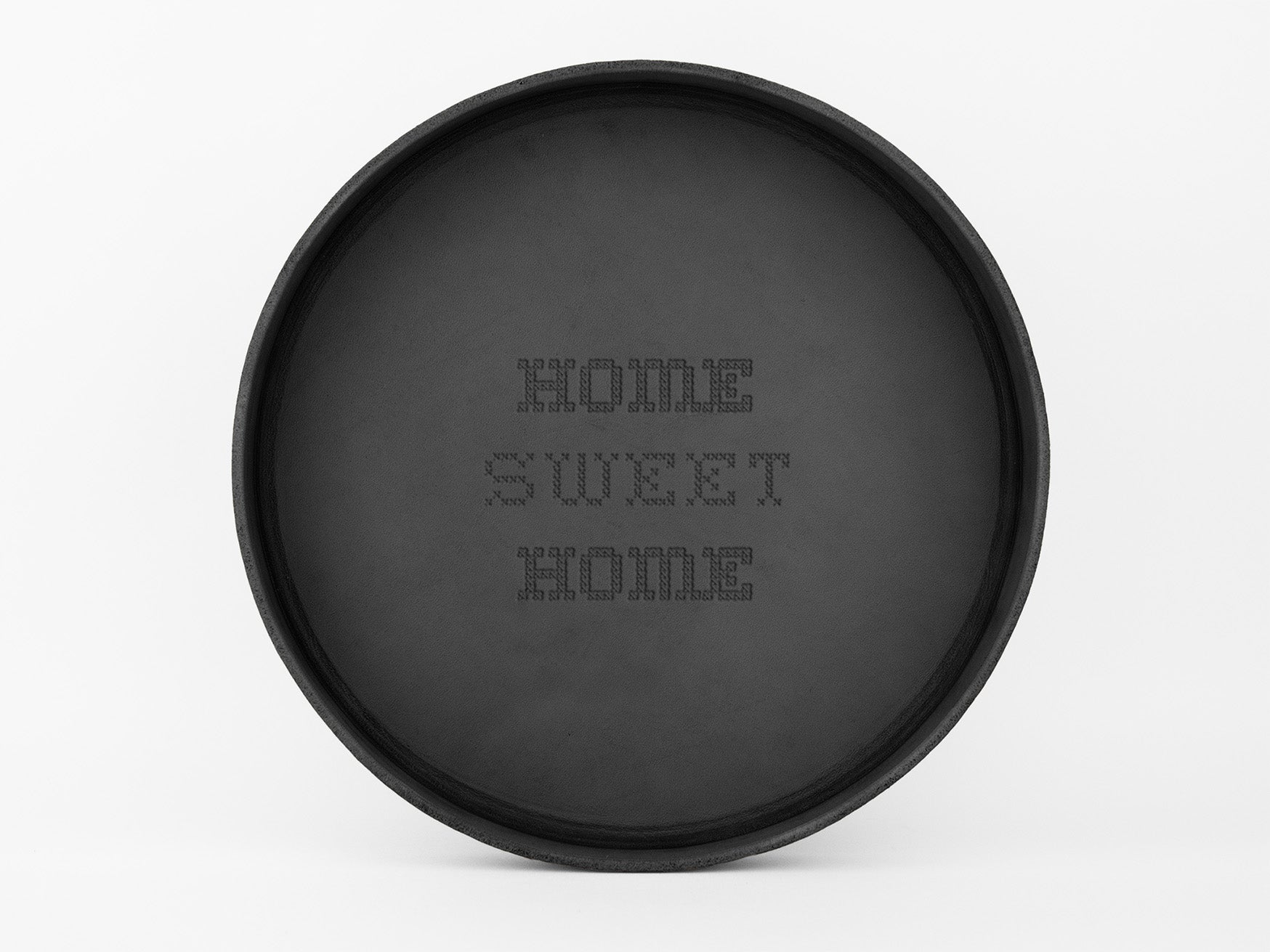 No. 472 Large Circle Leather Valet Tray, Black